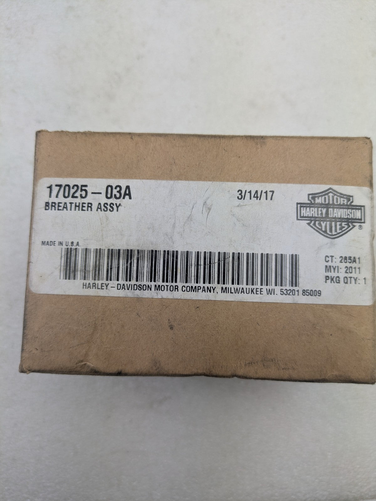 Harley 17025-03A Rocker Box Breather Assembly for 1999-16 Twin Cam 88 96 103 1109