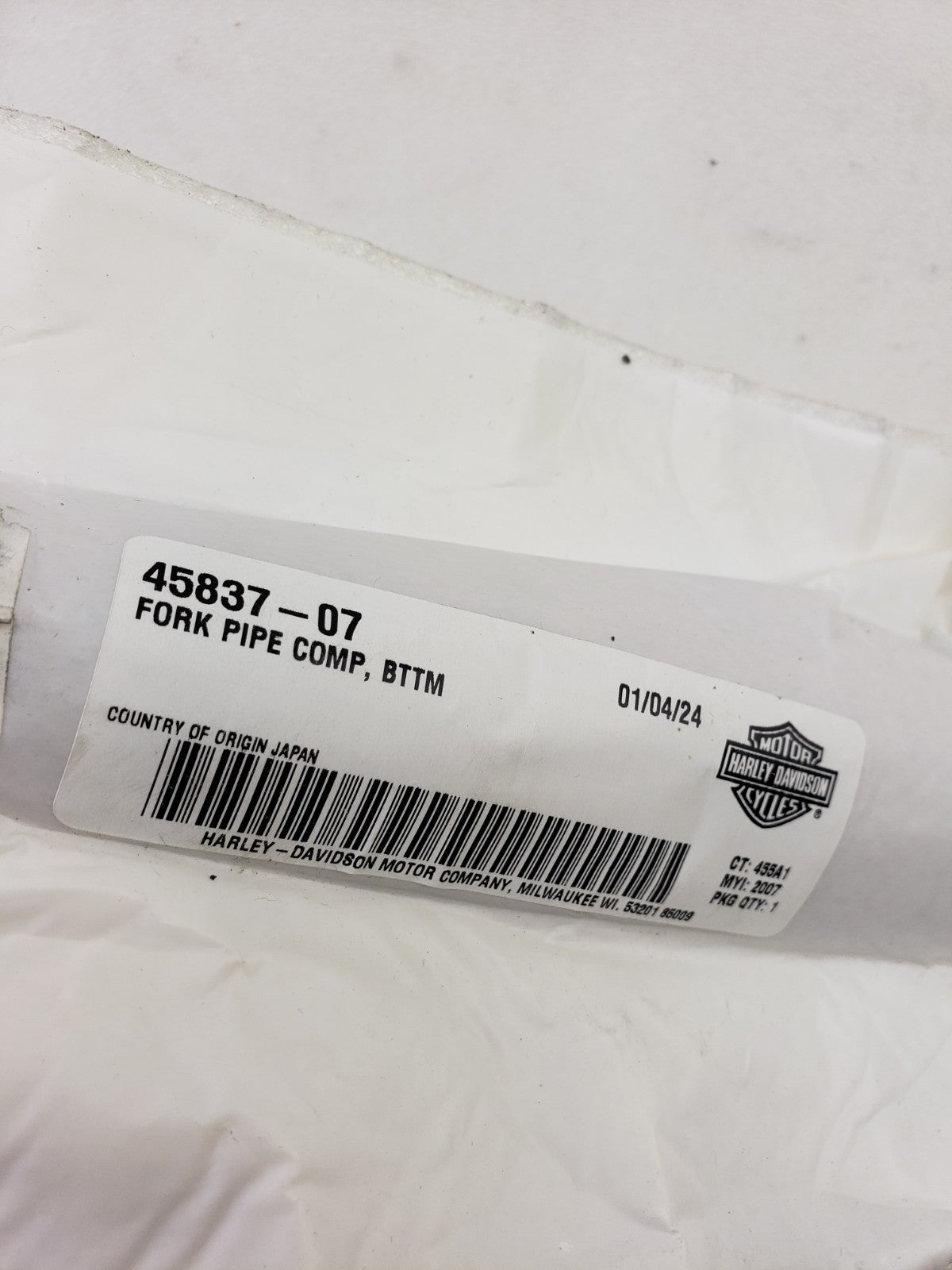 OEM Harley Davidson 45837-07 Fork Damper Tube 2007-2017 Softail Models8
