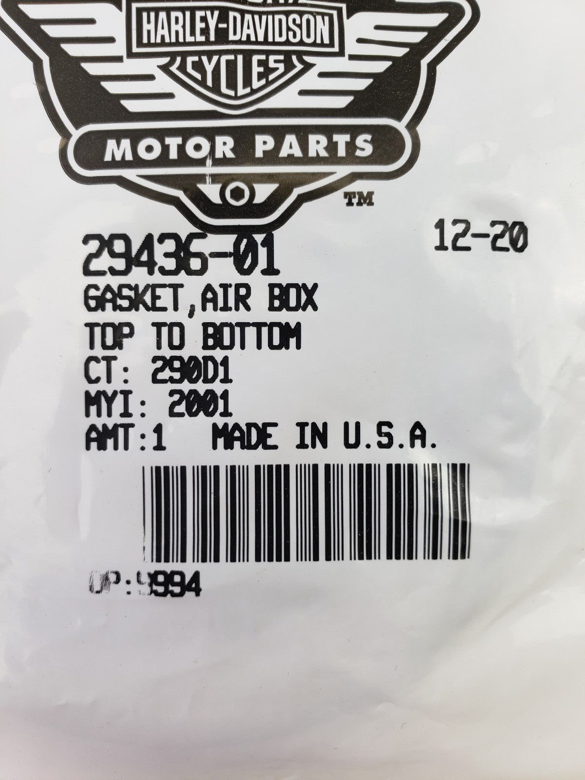 Harley Davidson 29436 01 Genuine OEM Air Box Gasket for 02 17 V Rod Models5