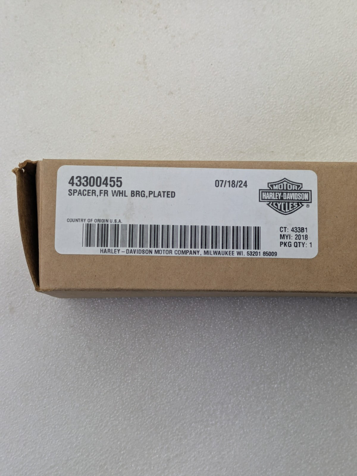 Harley-Davidson 43300455 Softail Slim Deluxe Heritage Front Spoke Wheel Spacer8