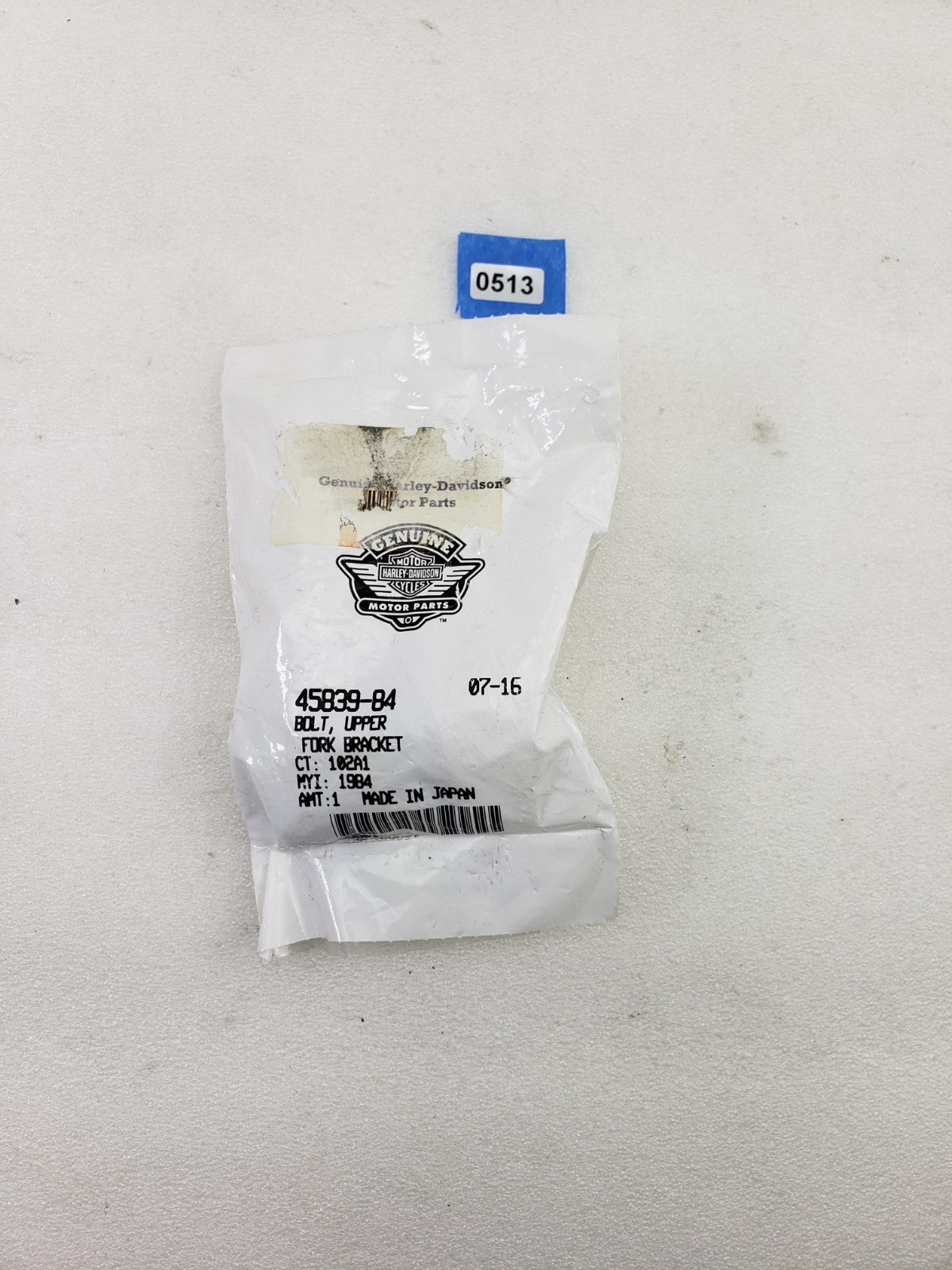 Harley-Davidson 45839-84 Upper Fork Bracket Bolt Chrome for 1984-01 FLT Models8