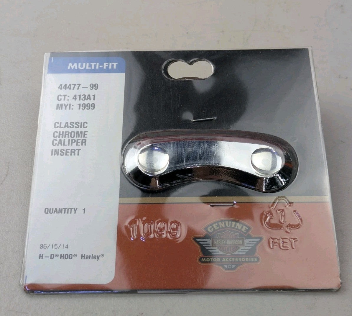 Harley-Davidson Brake Caliper Insert Classic Smooth Chrome 44477-993