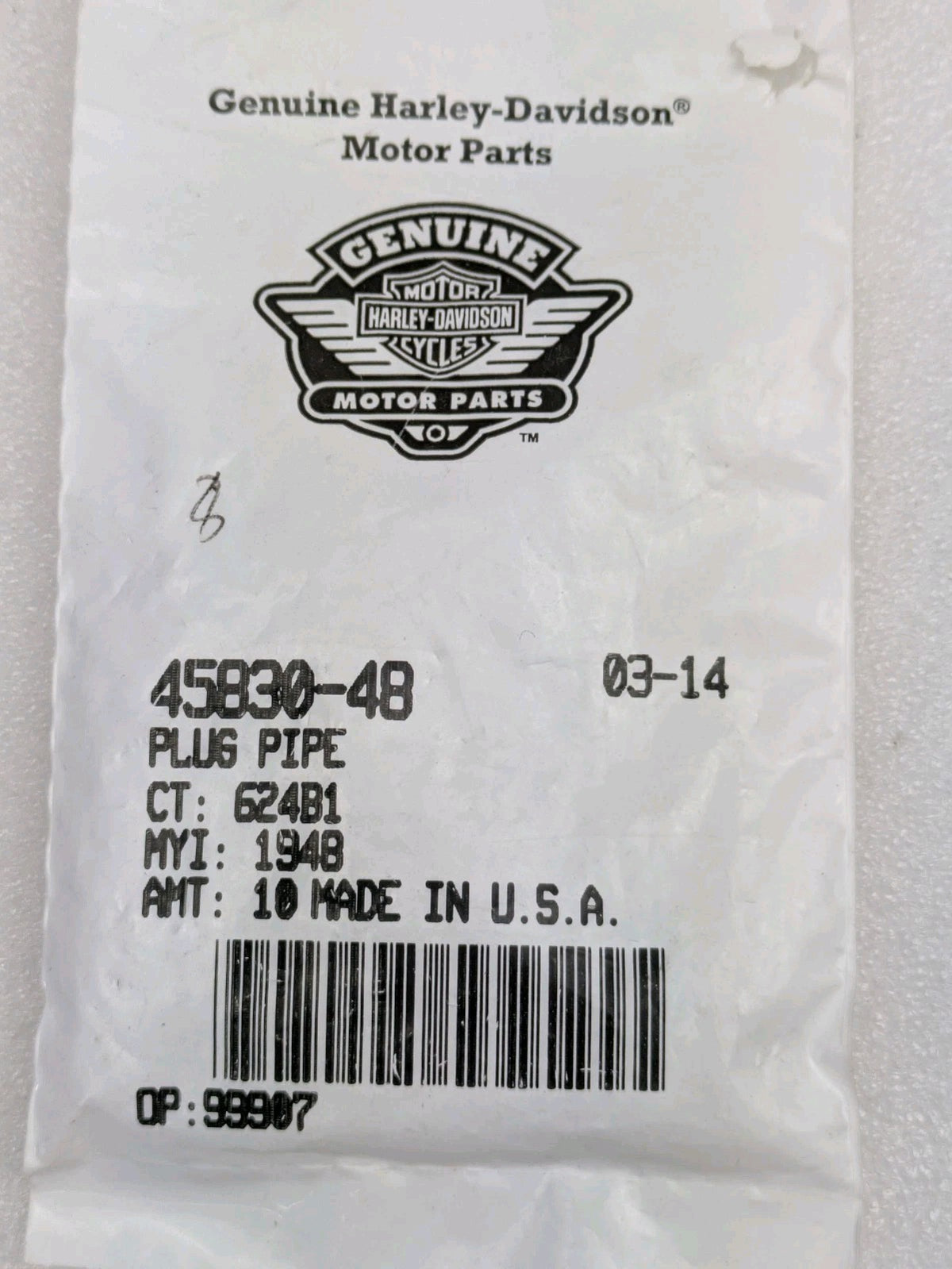 PACK OF 8 HARLEY-DAVIDSON FORK PIPE DRAIN PLUG *NEW* OEM 45830-483