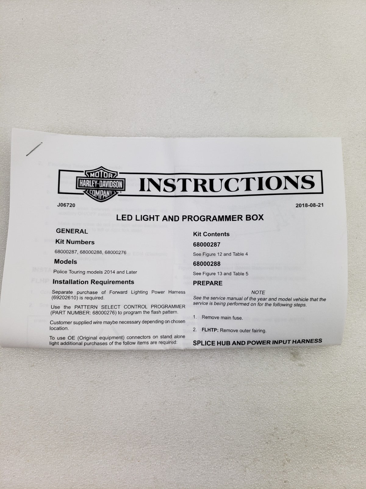 Harley-Davidson 68000276 LED Light Head Programmer Kit for FLHTP Electra Glide11
