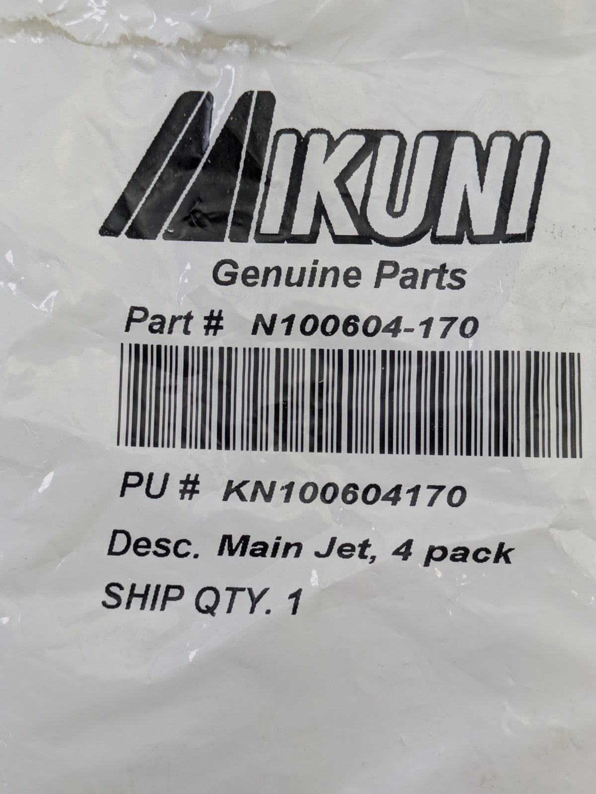 Genuine Mikuni 170 Main Jet N100604-170 Carburetor Main Jets - Pack of 36