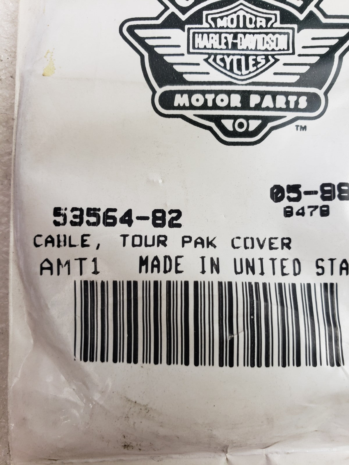 Harley Davidson 53564 82 Tour Pak Hinge Lid Cable for Touring Models OEM6