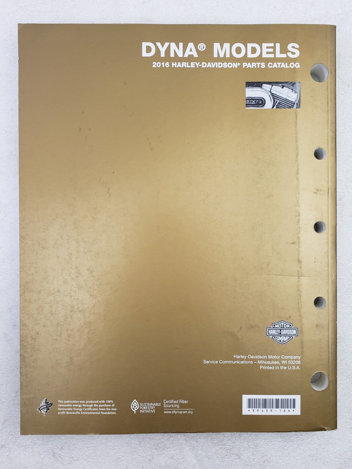 Harley-Davidson 2016 Dyna Models Parts Catalog Official Manual Book 99439-16A4