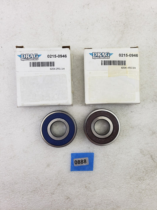 Set of 2 Drag Specialties 0215-0946 Sealed Wheel Bearing 3/4" ID 1.85" OD .55" W0