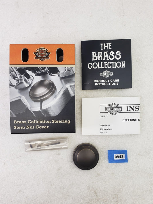 Harley Davidson 45800126 Brass Steering Stem Nut Cover for 18 Up Softail Models0