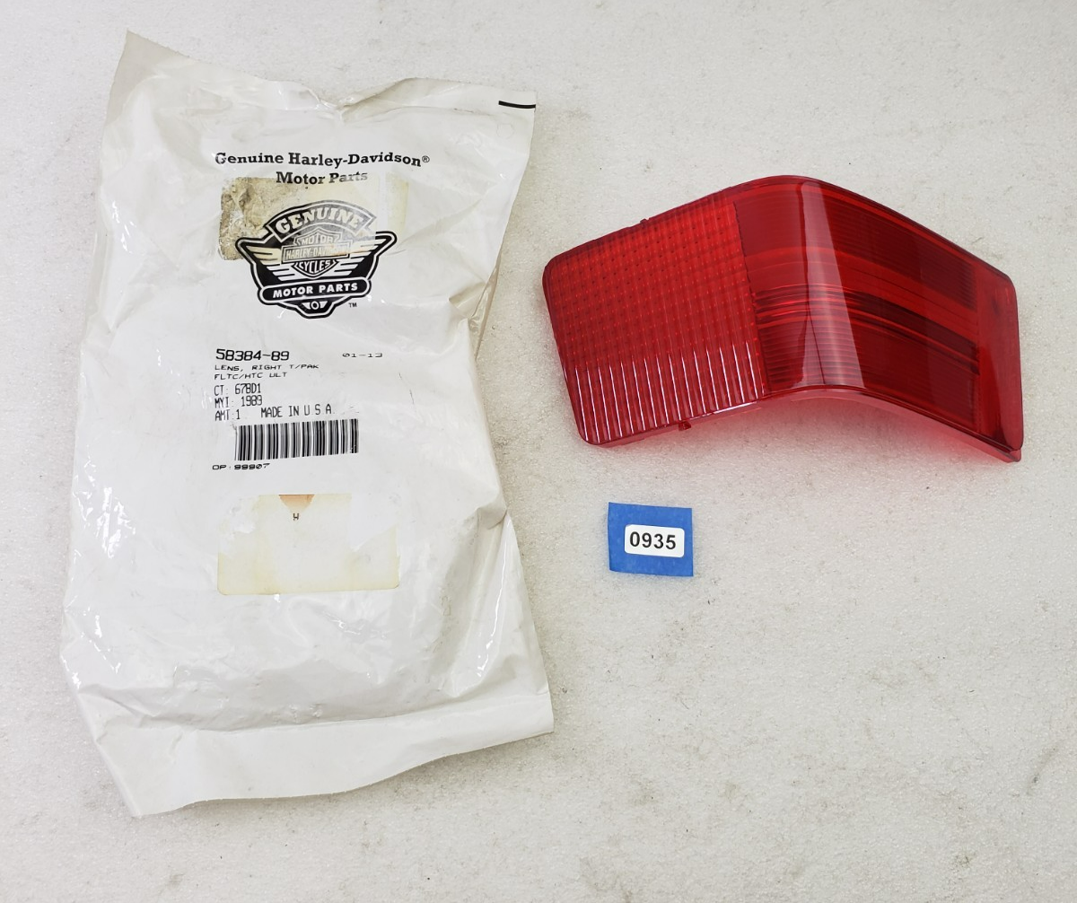 Harley Davidson 58384 89 Right Tail Light Lens Red for 1989 2013 Touring Models1