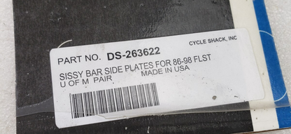 Drag Specialties DS-263622 Chrome Sissy Bar Side Plates for 1986-99 Softail FLST12