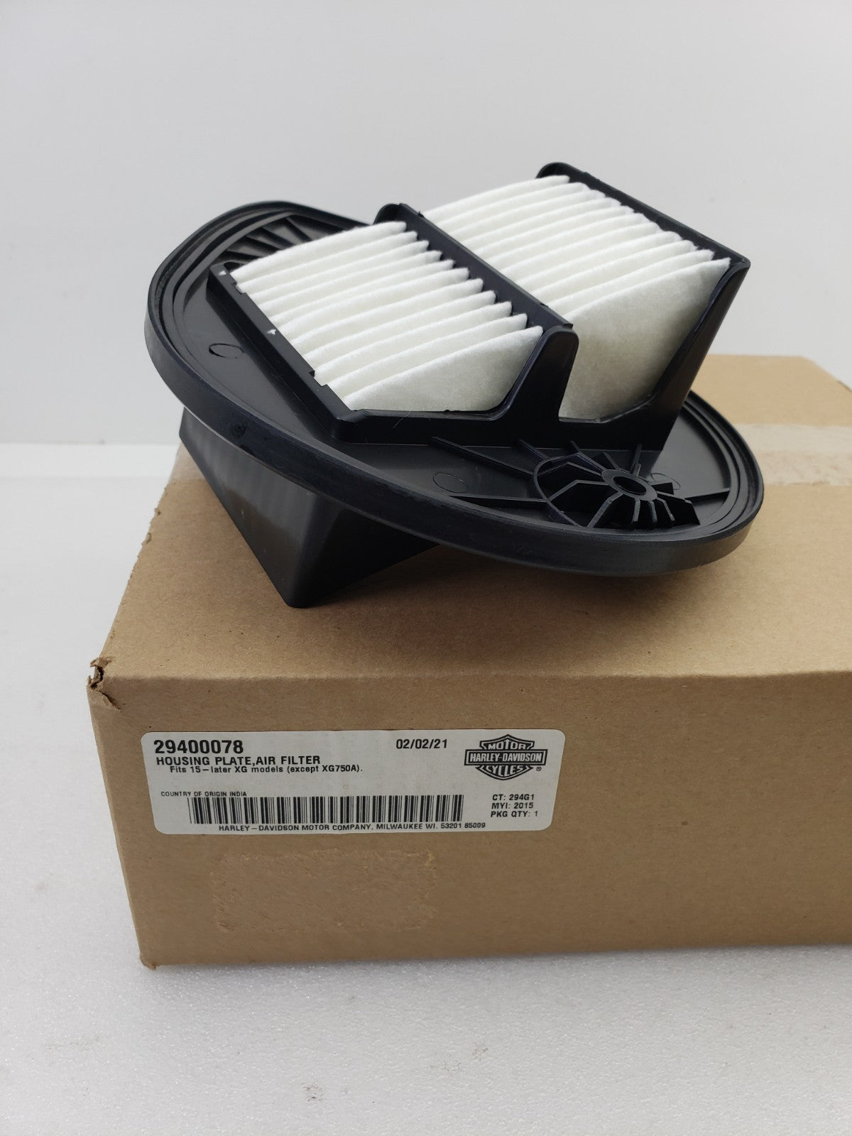 Harley-Davidson 29400078 Air Filter Element Housing Plate for 15-Up XG Models0
