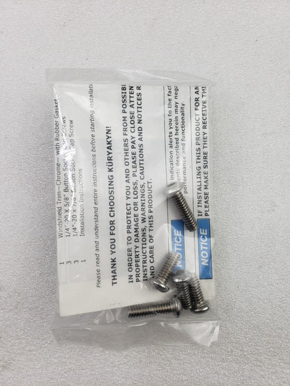 Kuryakyn 1310 Windshield Trim Chrome FLHT, FLHX, FLHTCUTG 96-13 + Hardware1