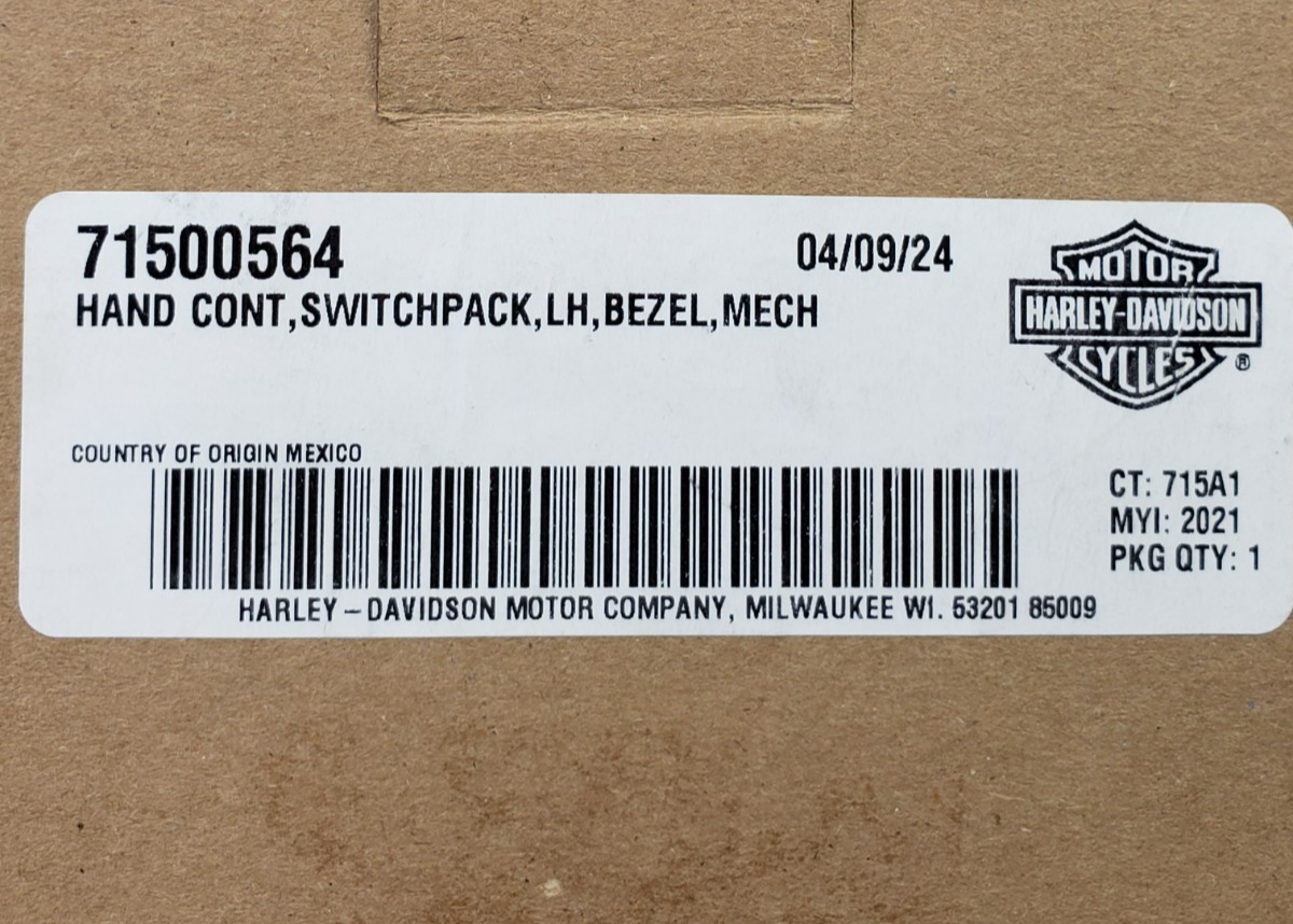 Harley 71500564 LH Switch Pack Control Module OEM for Road King FLHR & FLHRXS7