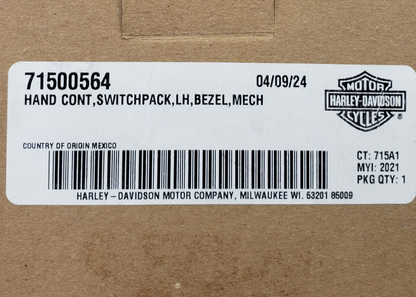 Harley 71500564 LH Switch Pack Control Module OEM for Road King FLHR & FLHRXS7