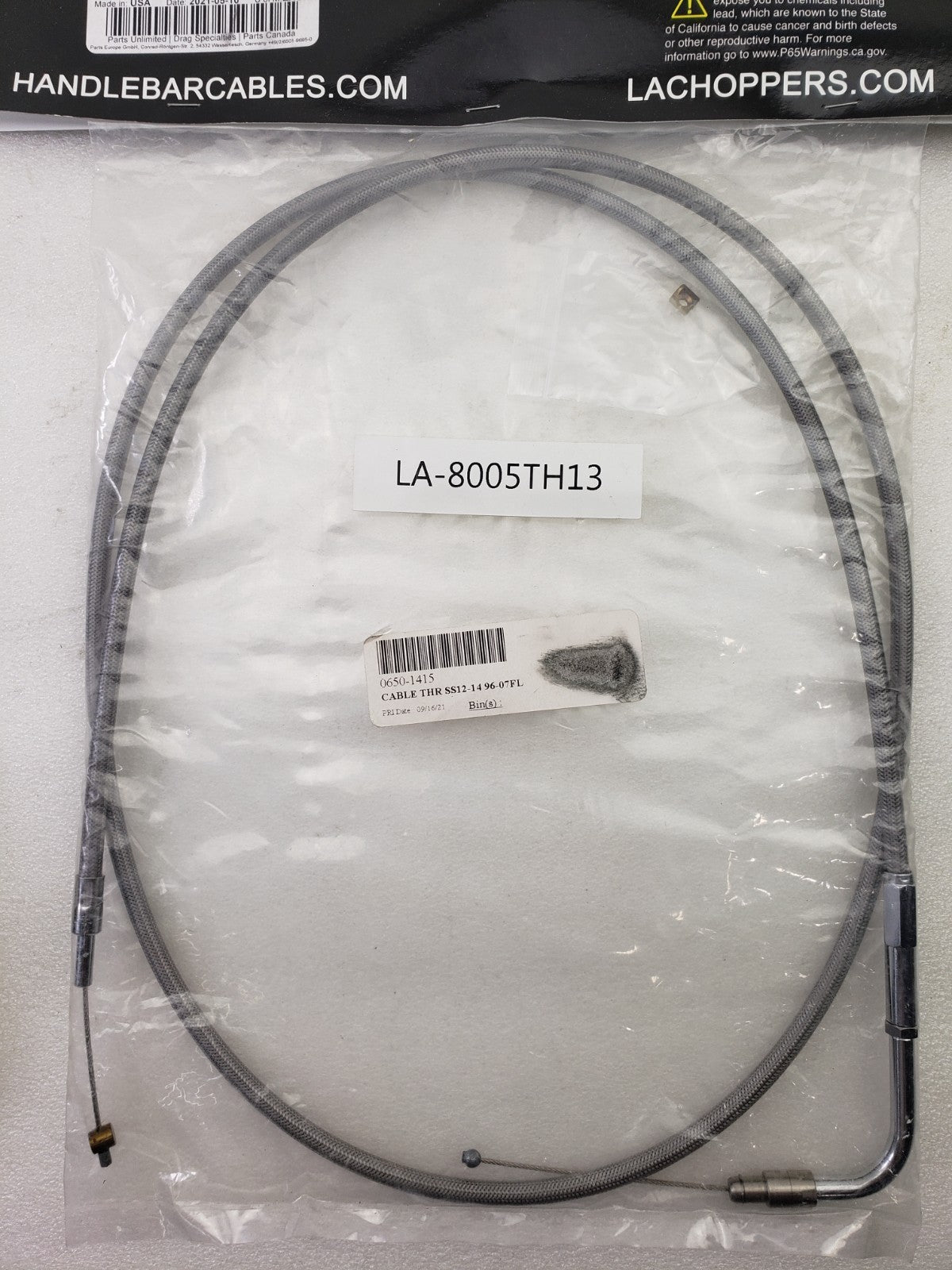 LA Choppers 0650-1415 / LA-8005TH13 Stainless Braided 51-1/2" Throttle Cable2