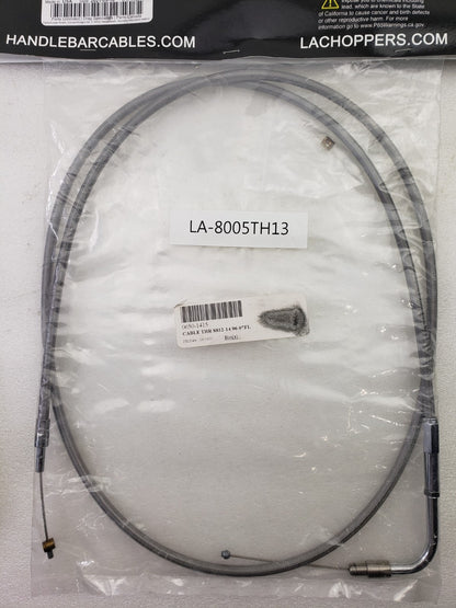 LA Choppers 0650-1415 / LA-8005TH13 Stainless Braided 51-1/2" Throttle Cable2