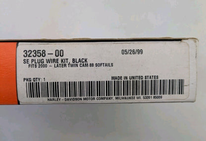 Softail 2000-2017 Harley-Davidson 10MM BLACK PHAT SPARK PLUG WIRES 32358-001