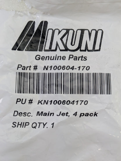 Genuine Mikuni 170 Main Jet N100604-170 Carburetor Main Jets - Pack of 31