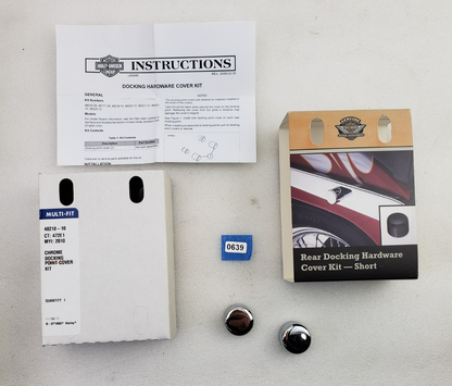 Harley-Davidson 48218-10 Chrome Rear Docking Hardware Cover Kit OEM0