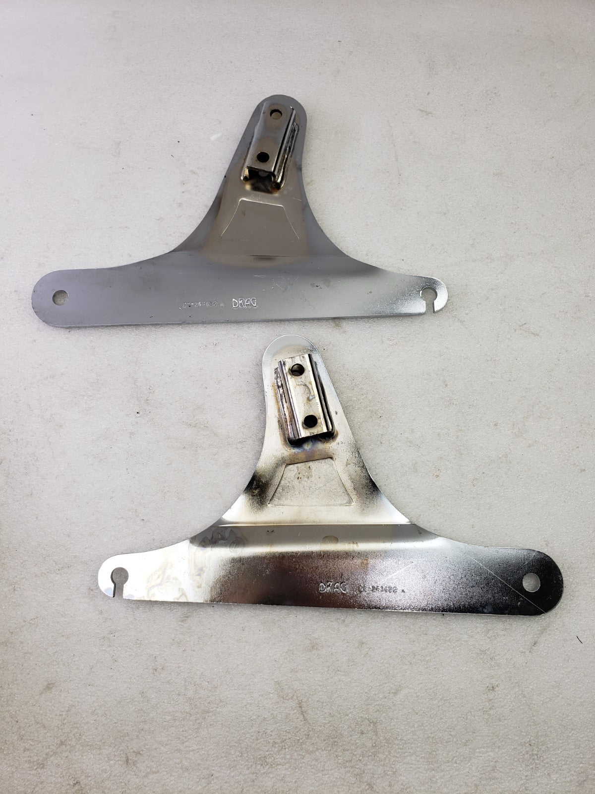 Drag Specialties DS-263622 Chrome Sissy Bar Side Plates for 1986-99 Softail FLST11
