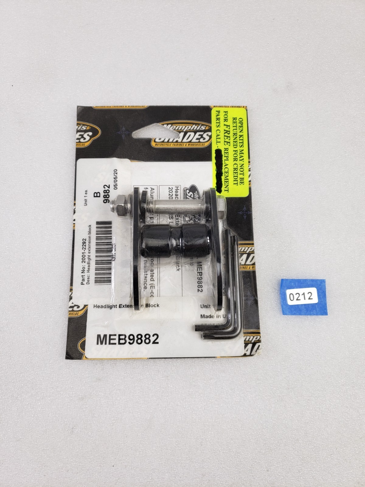 Memphis Shades MEB9882 / 2001-2292 Headlight Extension Block for 20+ Low Rider S0