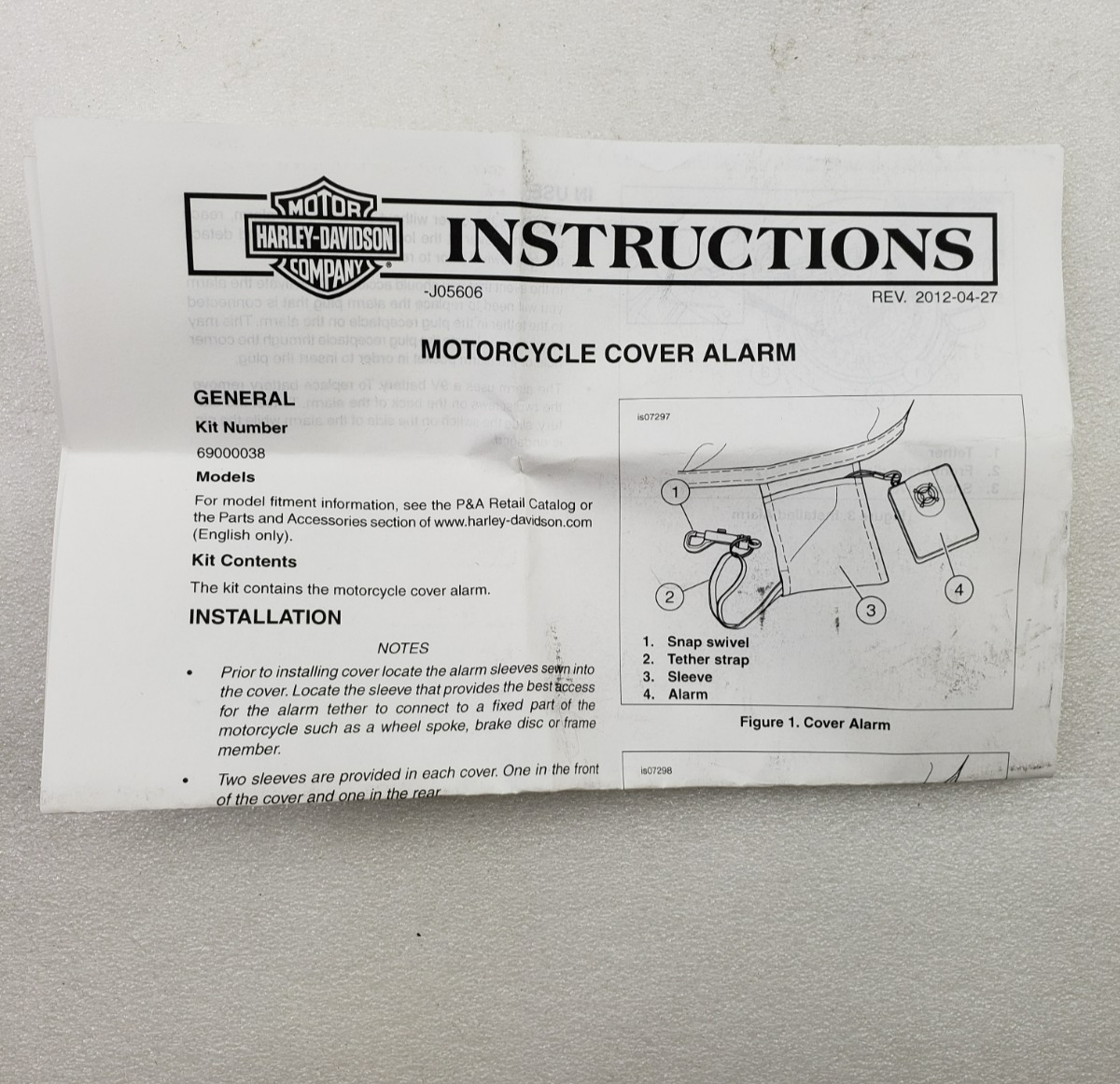 OEM Harley-Davidson 69000038 Motorcycle Cover Alarm For Covers w/ Alarm Pocket5
