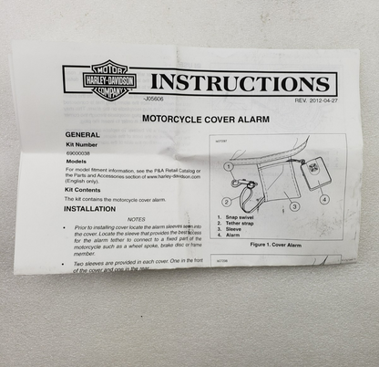 OEM Harley-Davidson 69000038 Motorcycle Cover Alarm For Covers w/ Alarm Pocket5