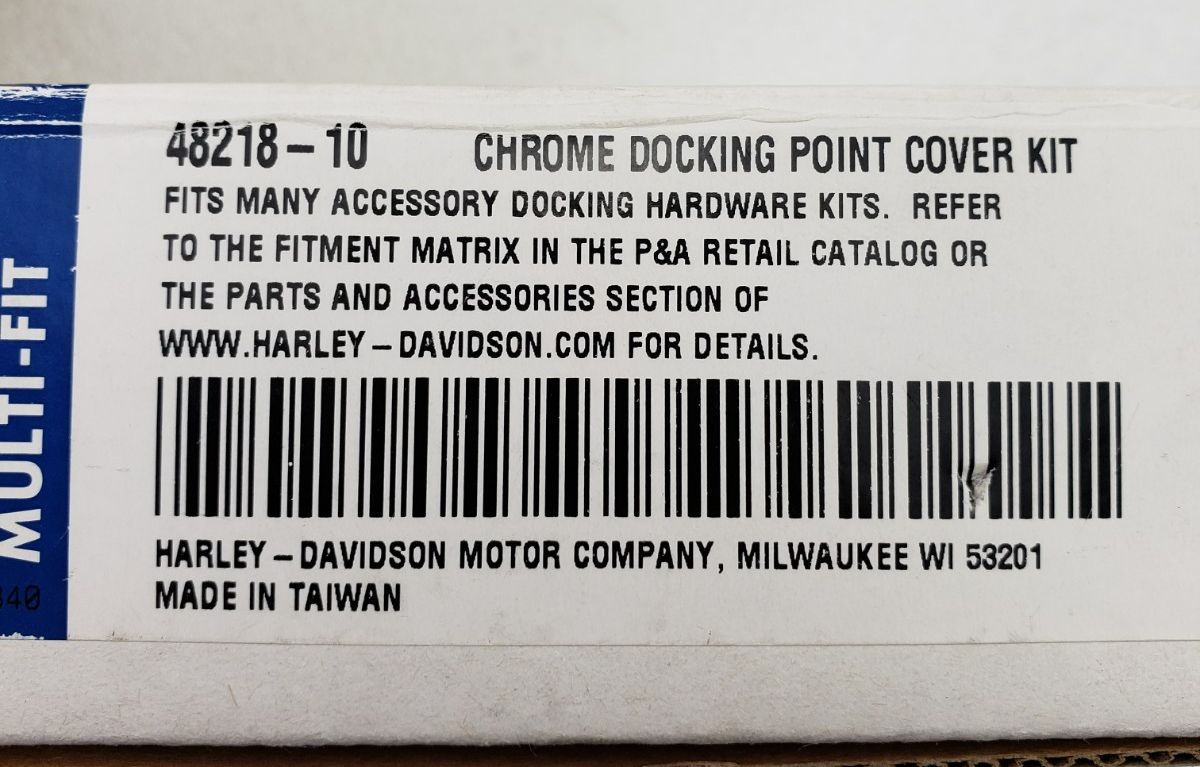 Harley-Davidson 48218-10 Chrome Rear Docking Hardware Cover Kit OEM2
