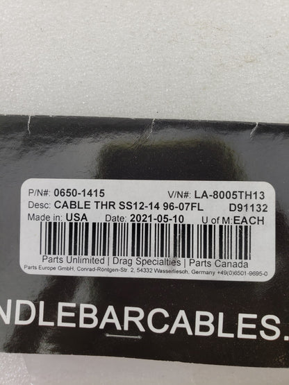 LA Choppers 0650-1415 / LA-8005TH13 Stainless Braided 51-1/2" Throttle Cable1
