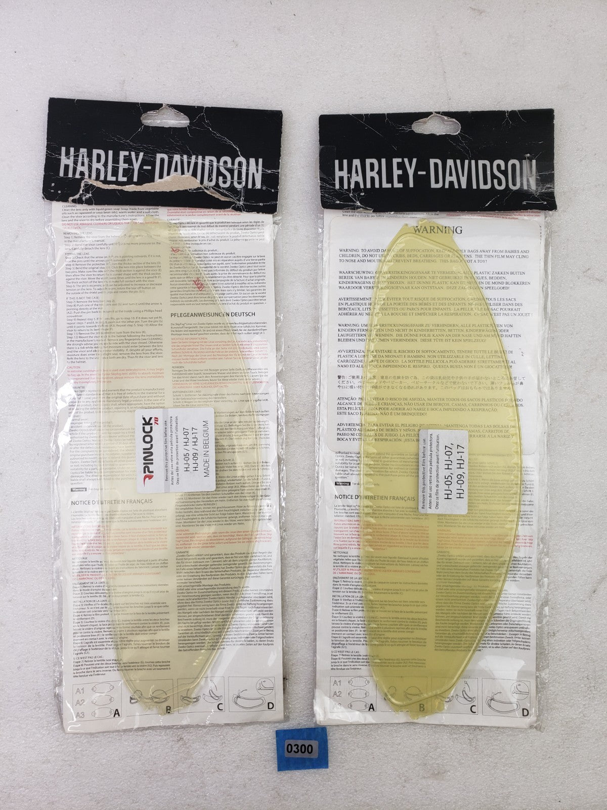 Genuine Harley Davidson 98222 18VR H24 HJC Fog Resistant Visor Inserts QTY 20