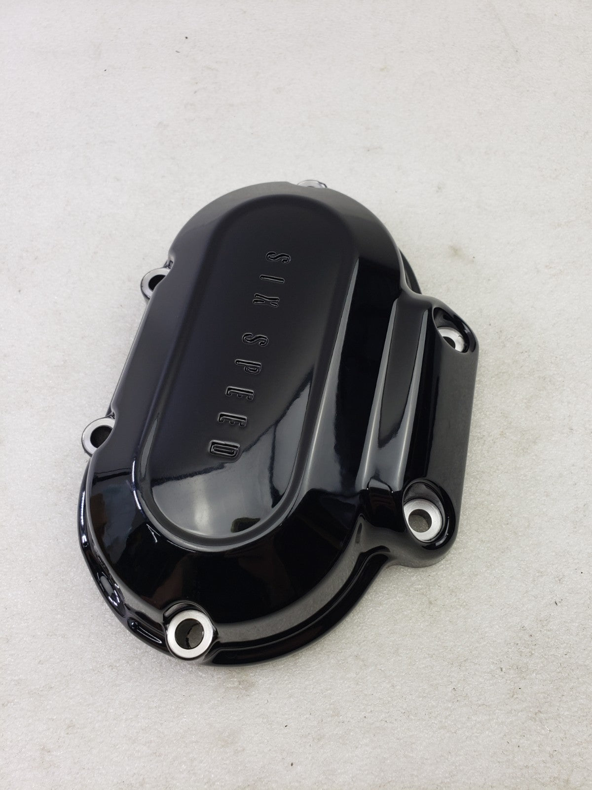 Harley-Davidson OEM 37193-11 Gloss Black Transmission Side Cover 2007+ 6 Speed3