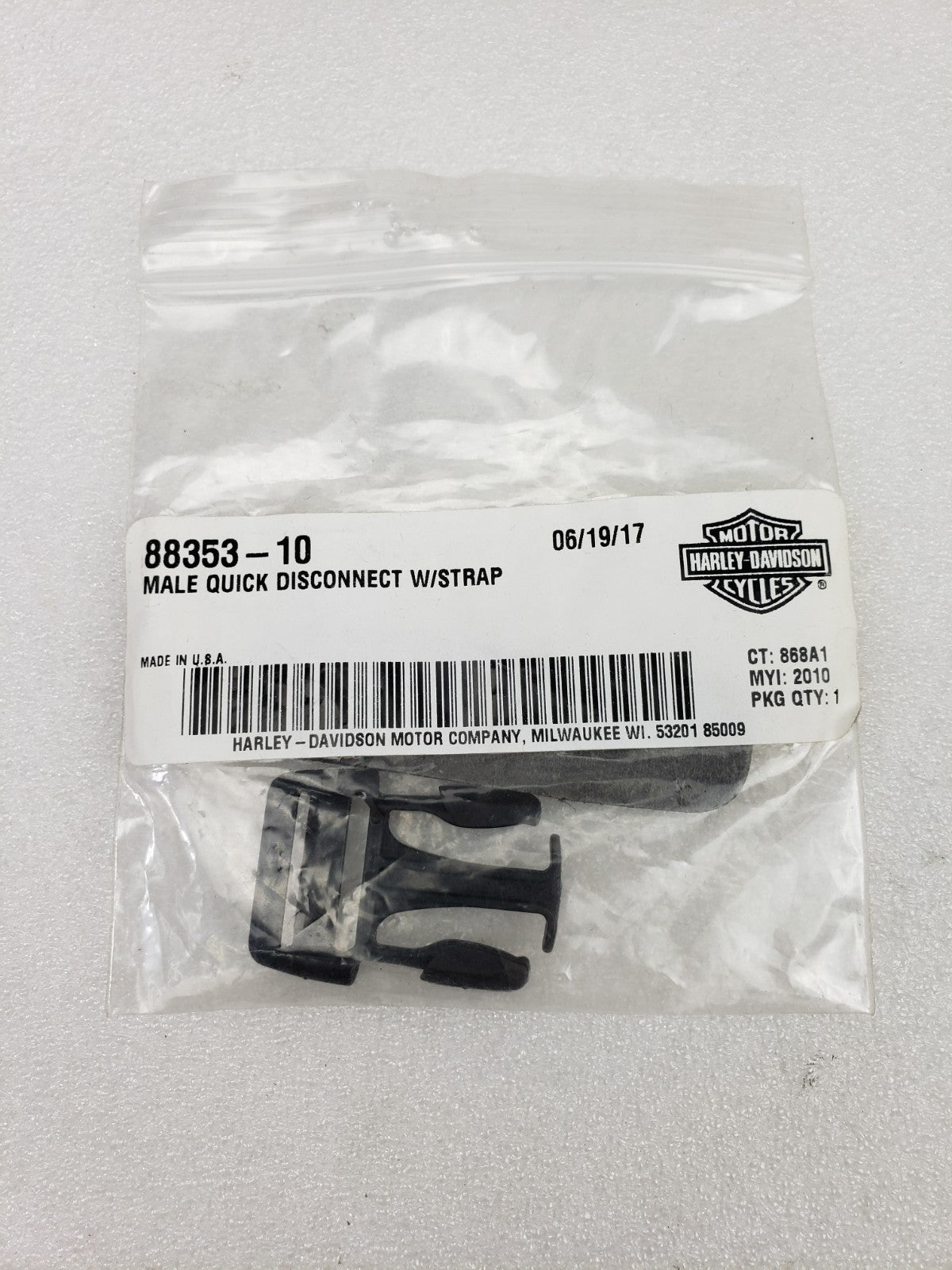 Genuine Harley-Davidson Male Quick Disconnect Strap Clip 88353-101