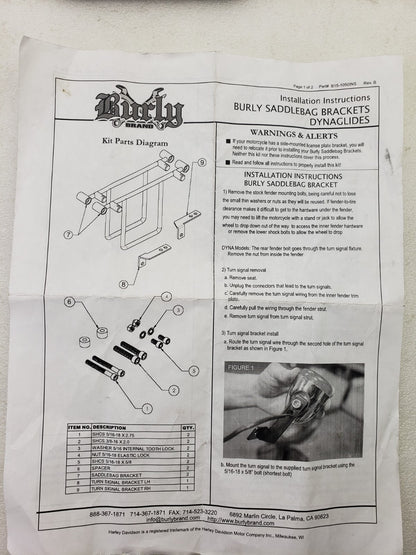 Burly Brand 3521-0007 Saddlebag Mounting System for 06-17 Harley Dyna FXD Models5