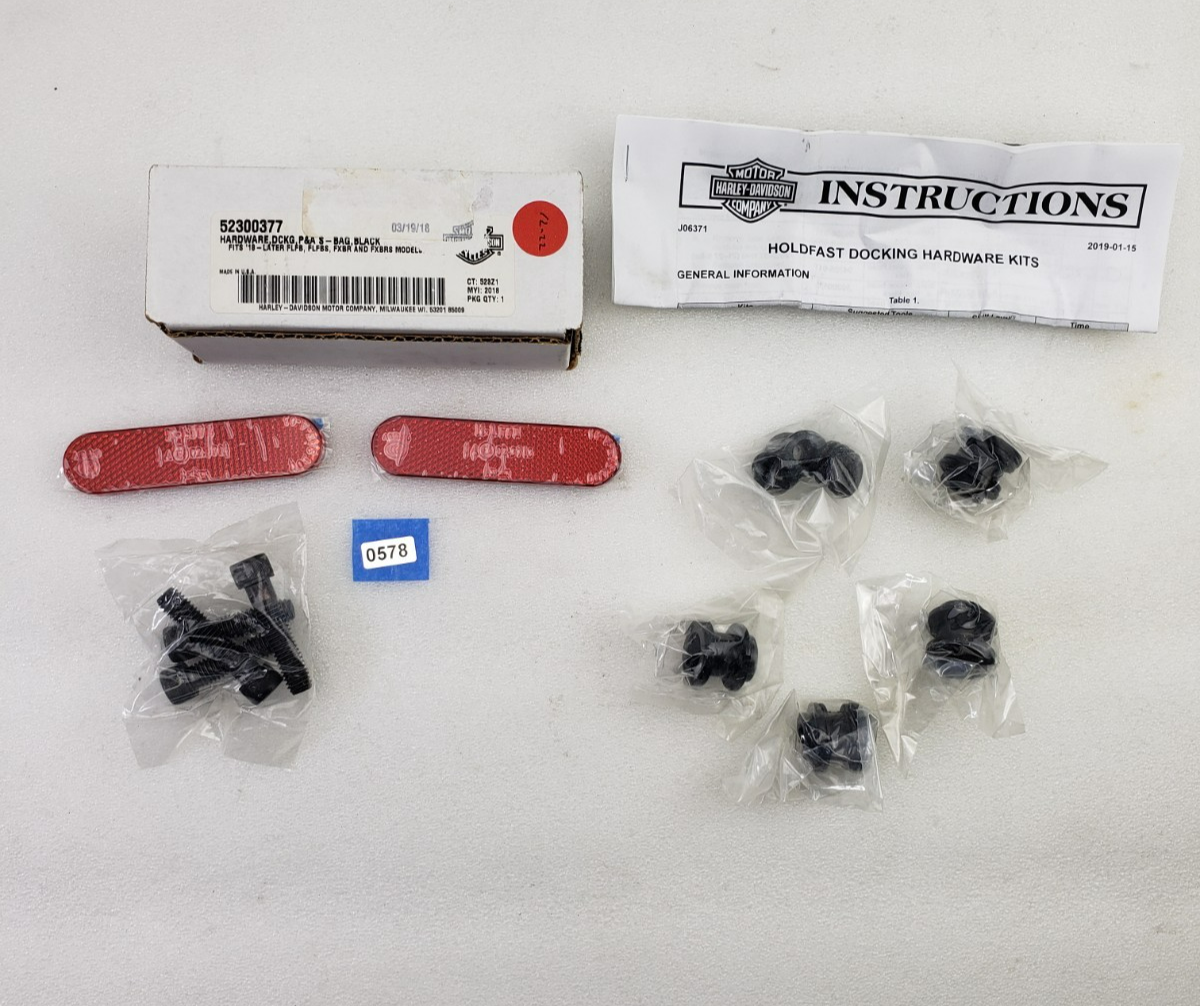 Genuine OEM 2018+ Harley-Davidson 52300377 HoldFast Docking Hardware Kit Black0
