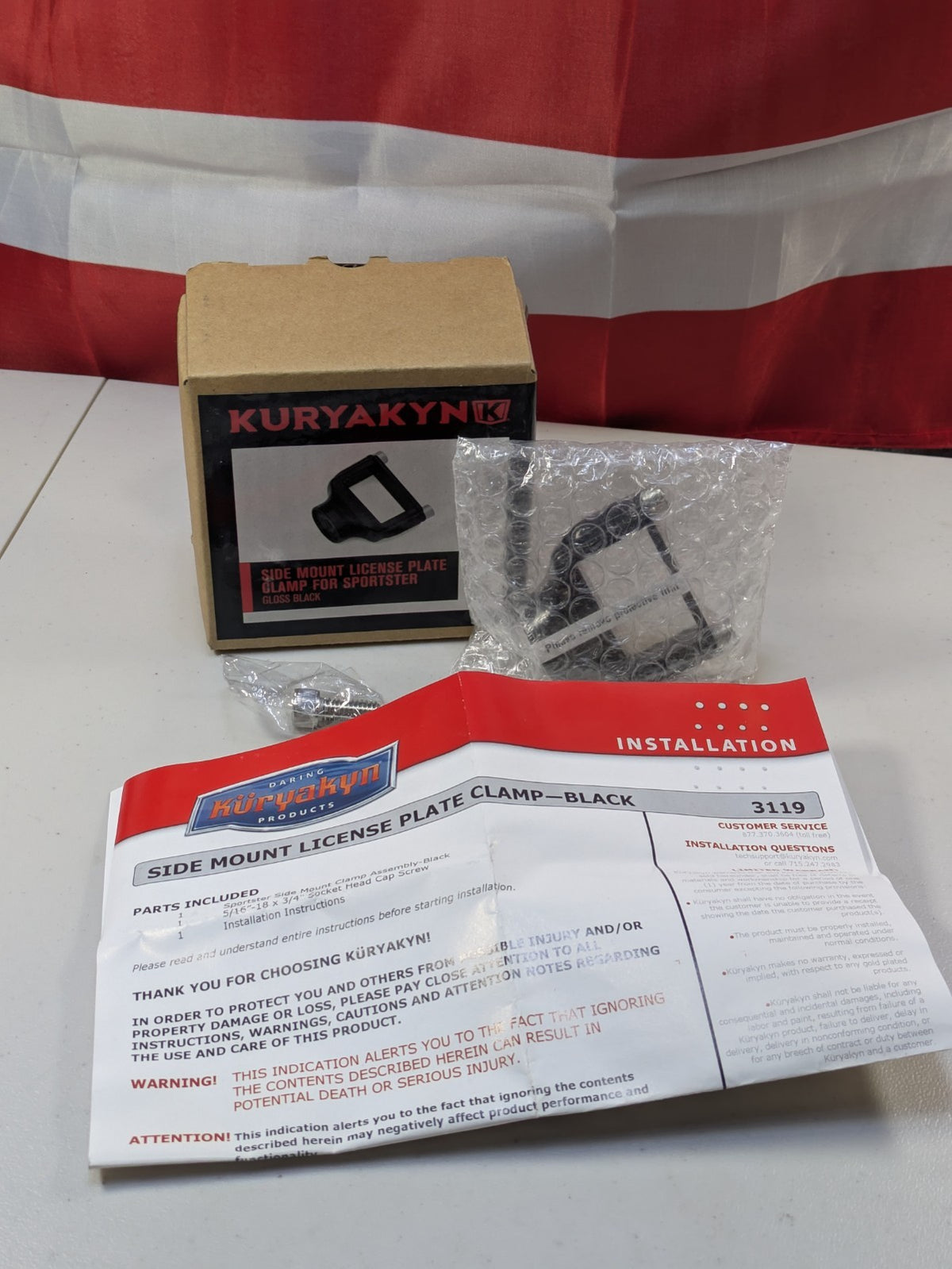Kuryakyn 3119 - Side Mount License Plate Holder Clamp 86-23 XL Sportster Models0