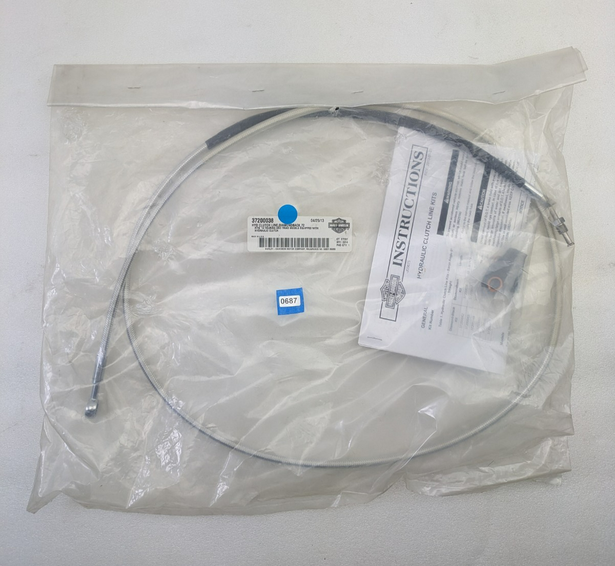 OEM 37200038 Harley-Davidson 14+ Touring Diamondback Hydraulic Clutch Line 72.5"6