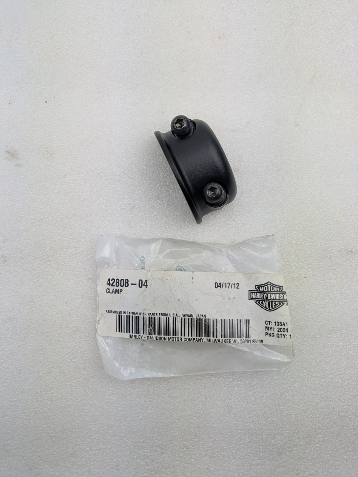 Genuine Harley-Davidson 42808-04 CLAMP MASTER CYLINDER OEM0