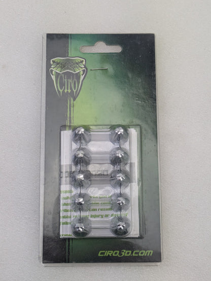Ciro 70013 Push On Chrome Spike Style Bolt Caps 1/4" *NEW* Pack Of 105