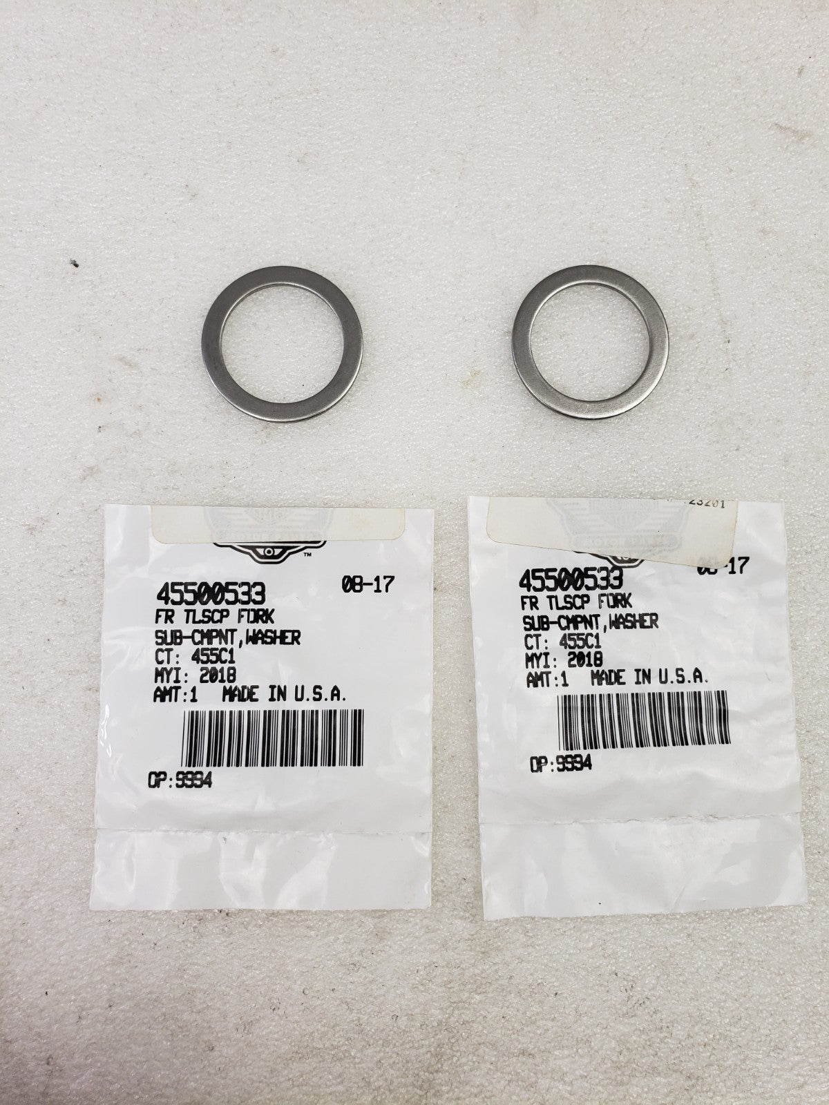 Harley-Davidson 45500533 Telescopic Fork Washer For 18-26 Softail Models 2-Pack2