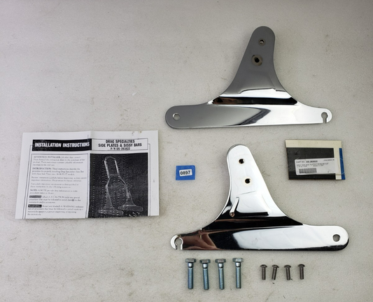 Drag Specialties DS-263622 Chrome Sissy Bar Side Plates for 1986-99 Softail FLST0