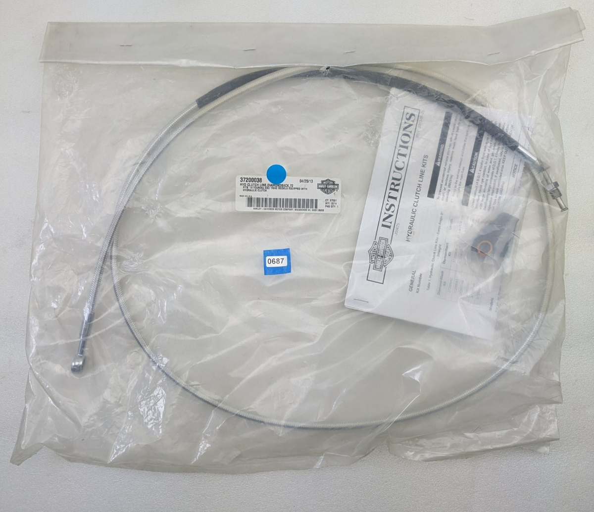 OEM 37200038 Harley-Davidson 14+ Touring Diamondback Hydraulic Clutch Line 72.5"0