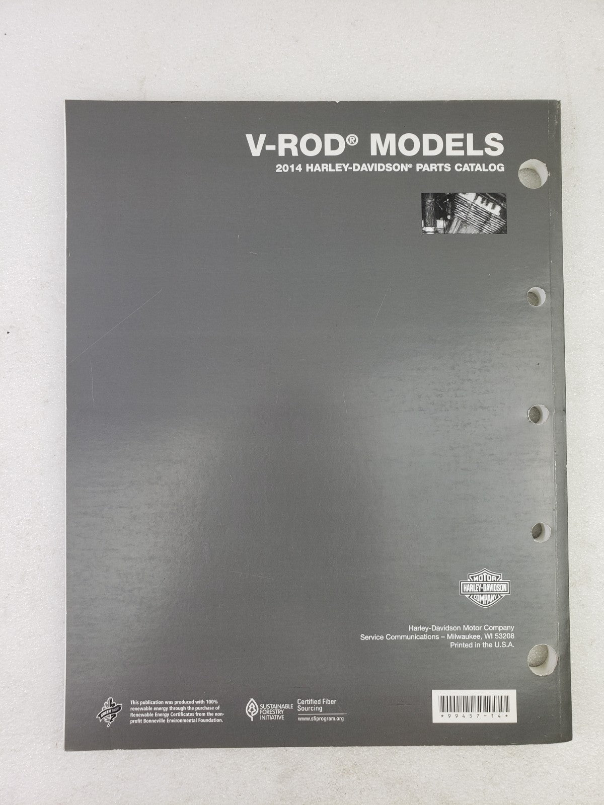 Harley-Davidson 2014 V-Rod Models Parts Catalog Official Manual Book 99457-144