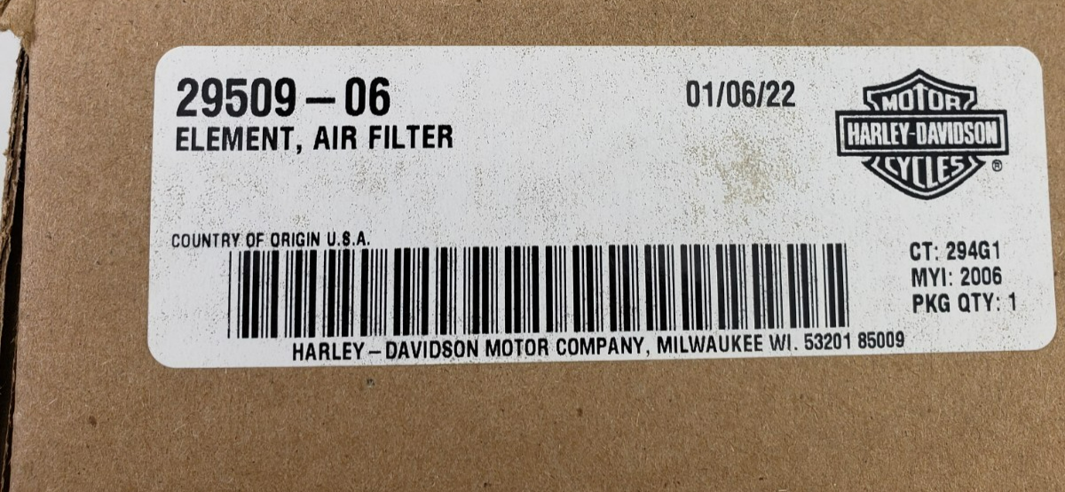 Genuine Harley-Davidson 29509-06 Air Filter Element for 06-10 Models1