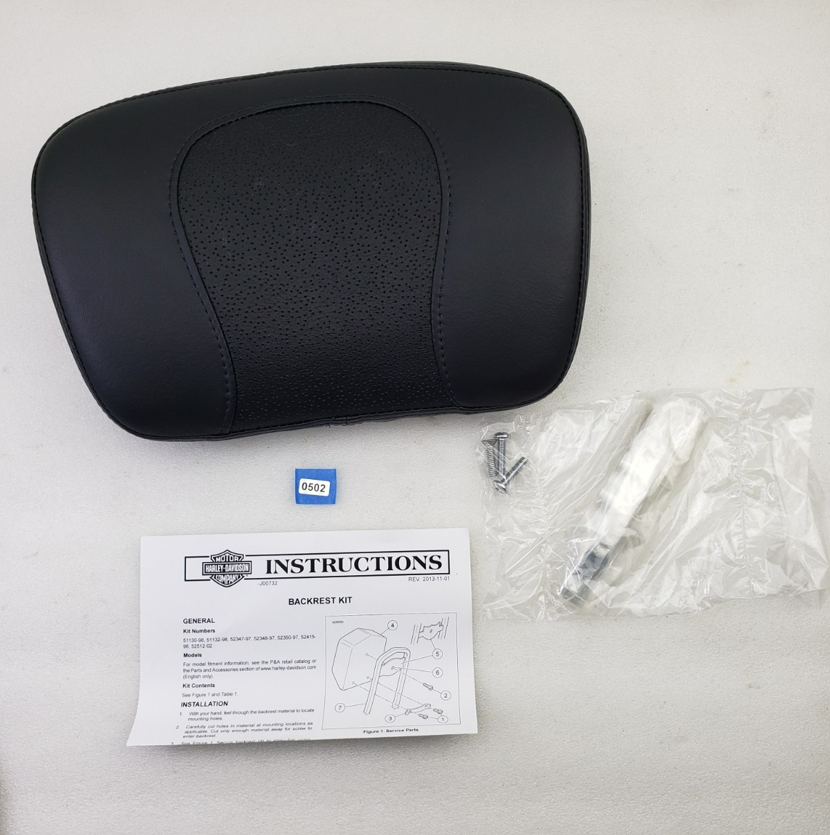 Harley-Davidson OEM 52347-97 Passenger Sissy Bar Large Backrest Pad Black0