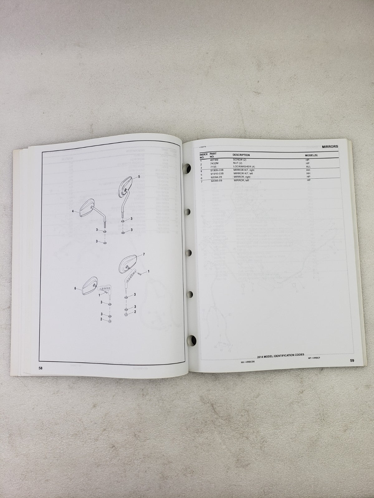Harley-Davidson 2014 V-Rod Models Parts Catalog Official Manual Book 99457-145