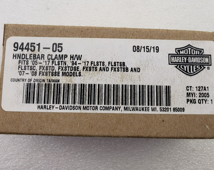 Harley-Davidson 94451-05 Chrome Handlebar Clamp Hardware Softail Models3