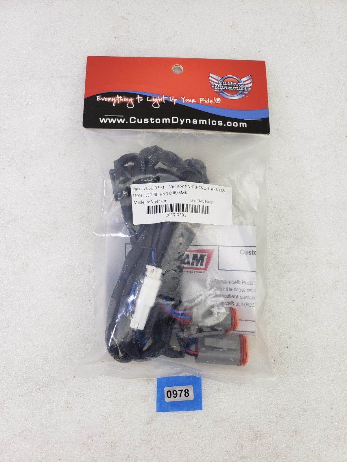Custom Dynamics 2050-0393 / PB-CVO-HARNESS Taillight Adapter for Touring Models0