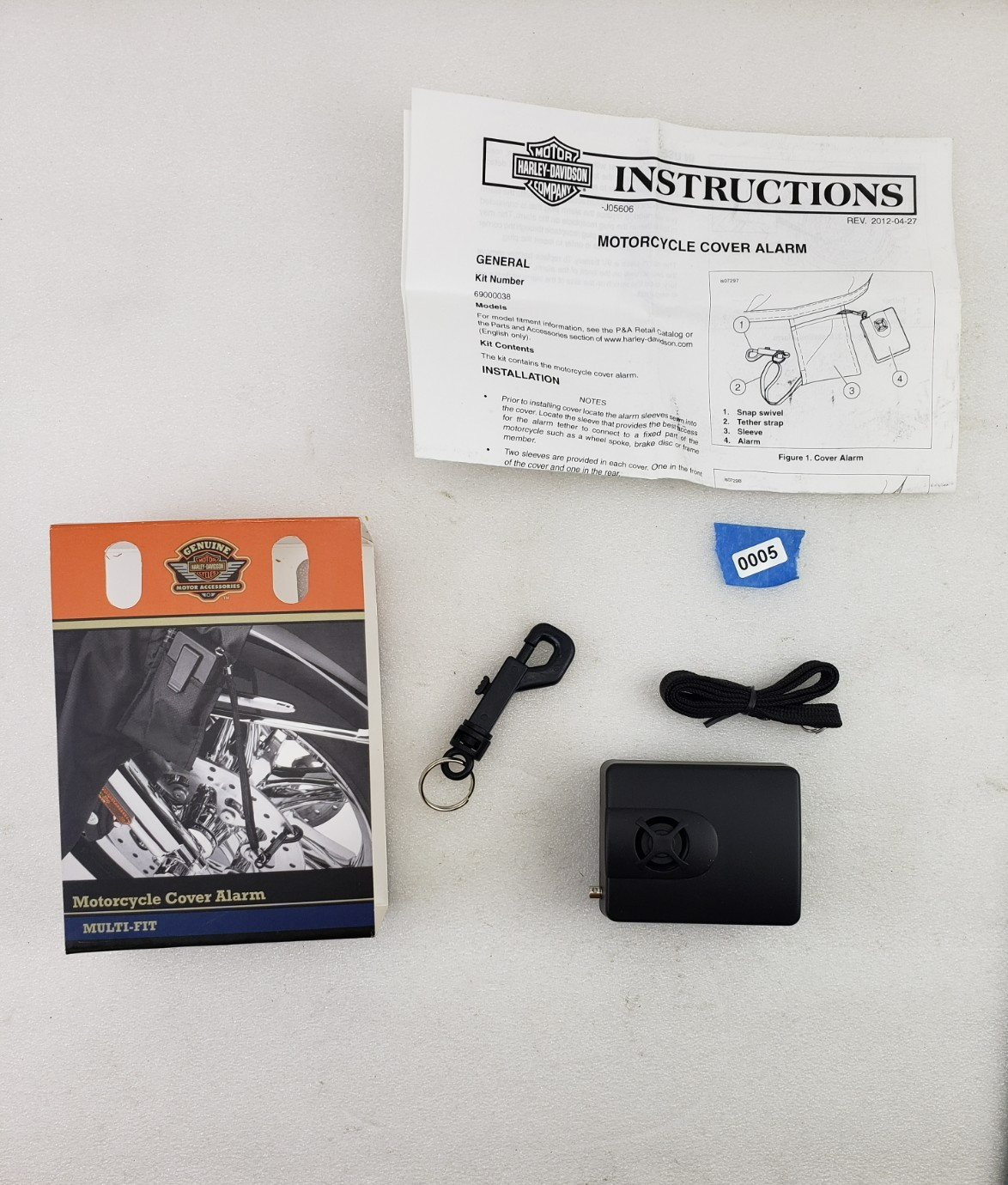 OEM Harley-Davidson 69000038 Motorcycle Cover Alarm For Covers w/ Alarm Pocket3