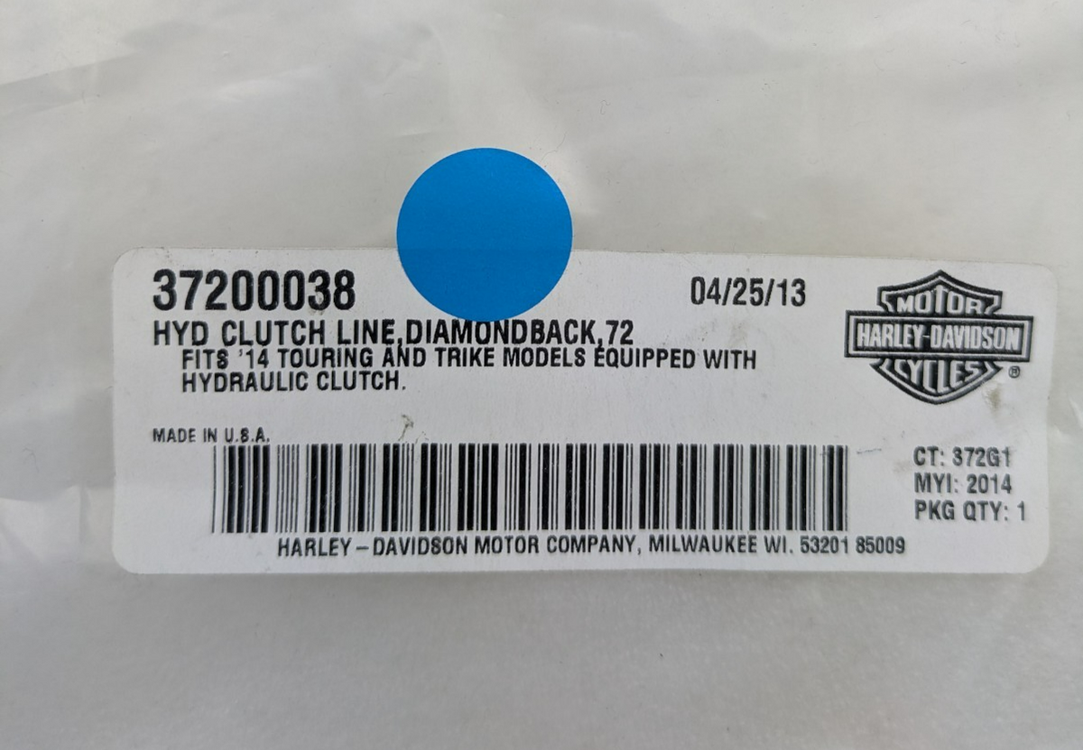 OEM 37200038 Harley-Davidson 14+ Touring Diamondback Hydraulic Clutch Line 72.5"1
